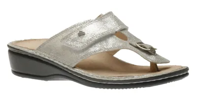 Phuket Silver Leather Thong Sandal