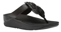 Fino Black Leather Thong Sandal