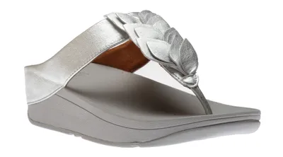 Fino Silver Leather Thong Sandal