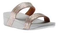 Lottie Chain Print Silver Slide Sandal