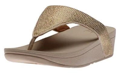 Lottie Shimmer Crystal Artisan Gold Thong Sandal