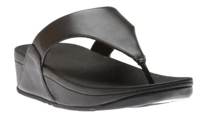 Lulu Black Leather Thong Sandal