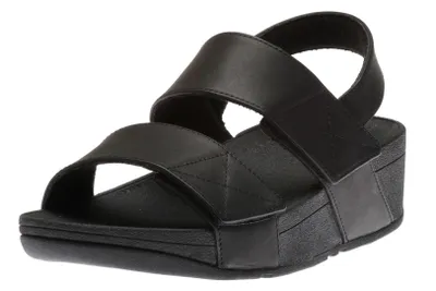 Mina Black Leather Back Strap Sandal