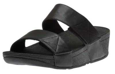 Mina Black Leather Slide Sandal