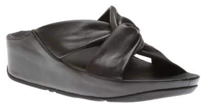 Twiss Black Leather Slide Sandal