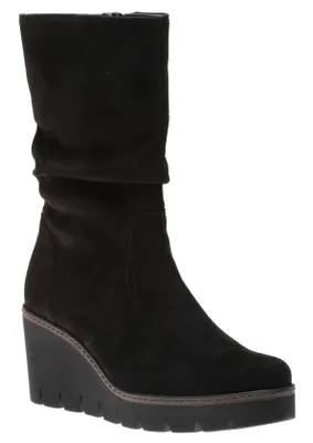 34.781.40 Black Wedge Slouch Mid-Calf Boot