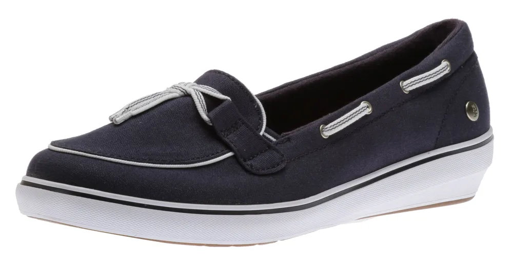 Windsor Lace Navy Wedge Loafer