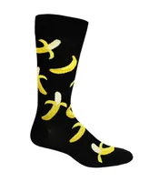 Hotsox Men's Banana Peels Crew Socks
