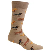 Hotsox Men's Dachshunds Crew Socks