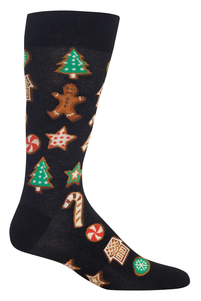 Hotsox Men's Christmas Cookies Crew Socks