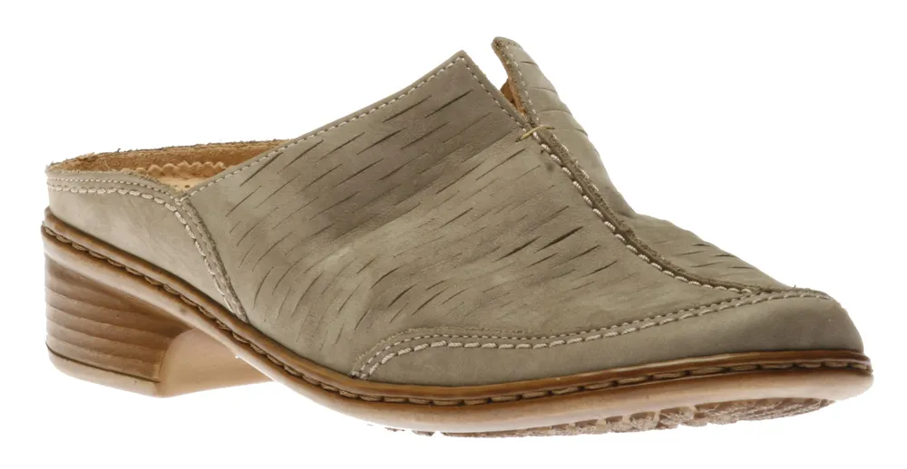 Ruffina Grigio Beige Nubuck Leather Clog