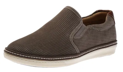 McGuffey Perforated Grey Nubuck Slip-On Sneaker
