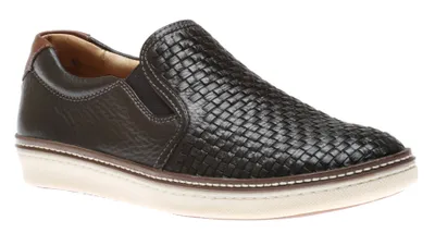 McGuffey Woven Black Leather Slip-On Sneaker