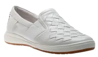 Caren 26 White Woven Leather Slip-On Sneaker