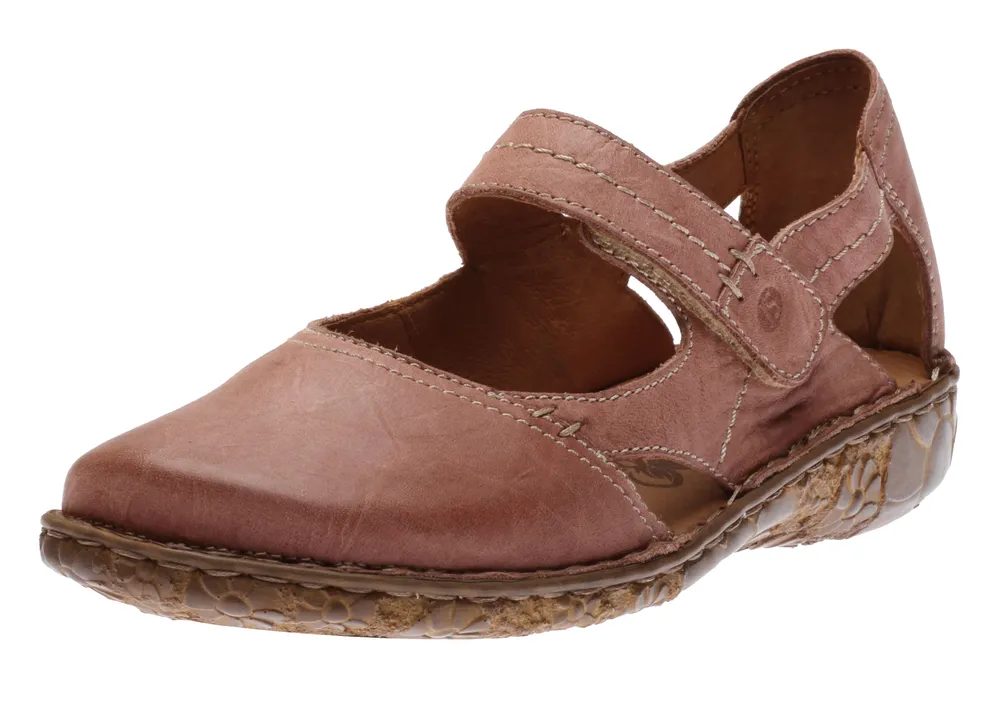 Rosalie 37 Rose Leather Mary Jane Flat Shoe