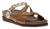 Hannel Copacabana Camel Waxy Leather Slide Sandal