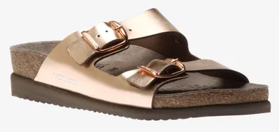 Harmony Pink Metallic Leather Slide Sandal