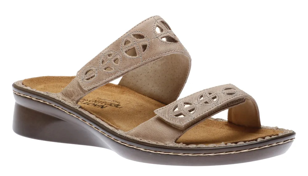 Cornet Beige Leather Slide Sandal