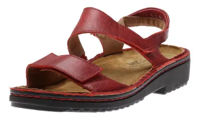 Enid Red Leather Sandal