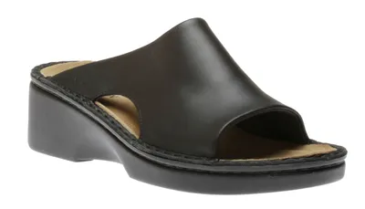 Rome Black Leather Slide Sandal