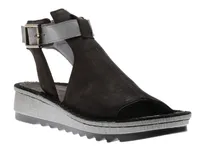 Verbena Black Leather Sandal