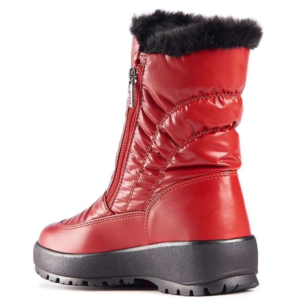 Monica Red Mid-Calf Winter Boot
