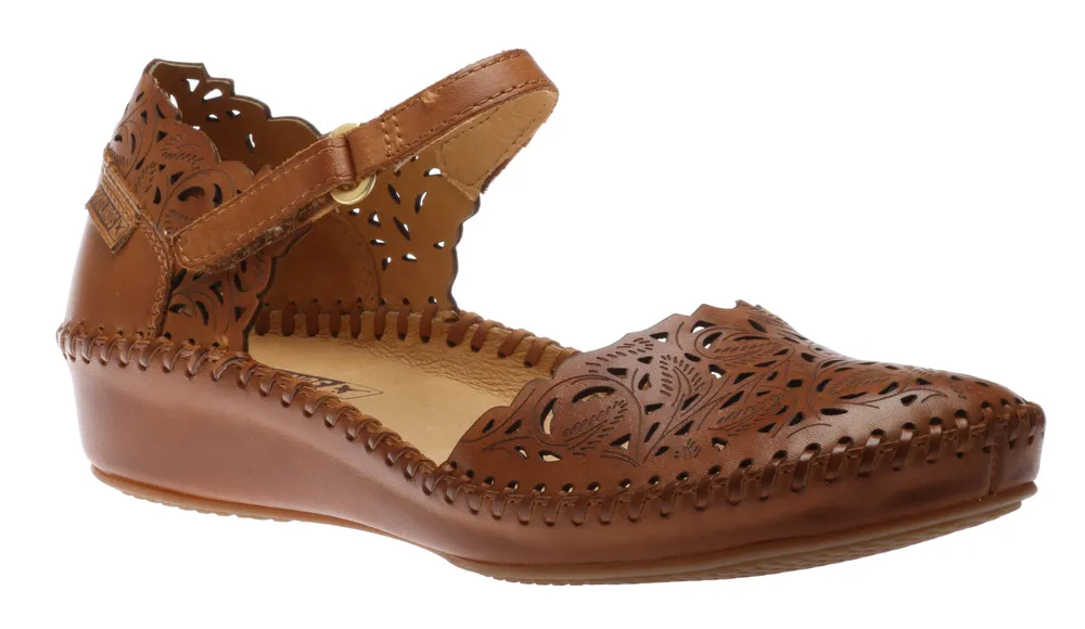 P Vallarta Brandy Brown Leather Mary Jane Sandal