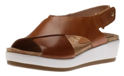 Mykonos Brandy Brown Leather Criss Cross Sandal