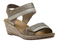 Mussurana Beige White Snakeskin Print Wedge Sandal