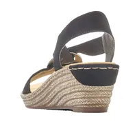 Morokko Black Silver Disc Wedge Sandal