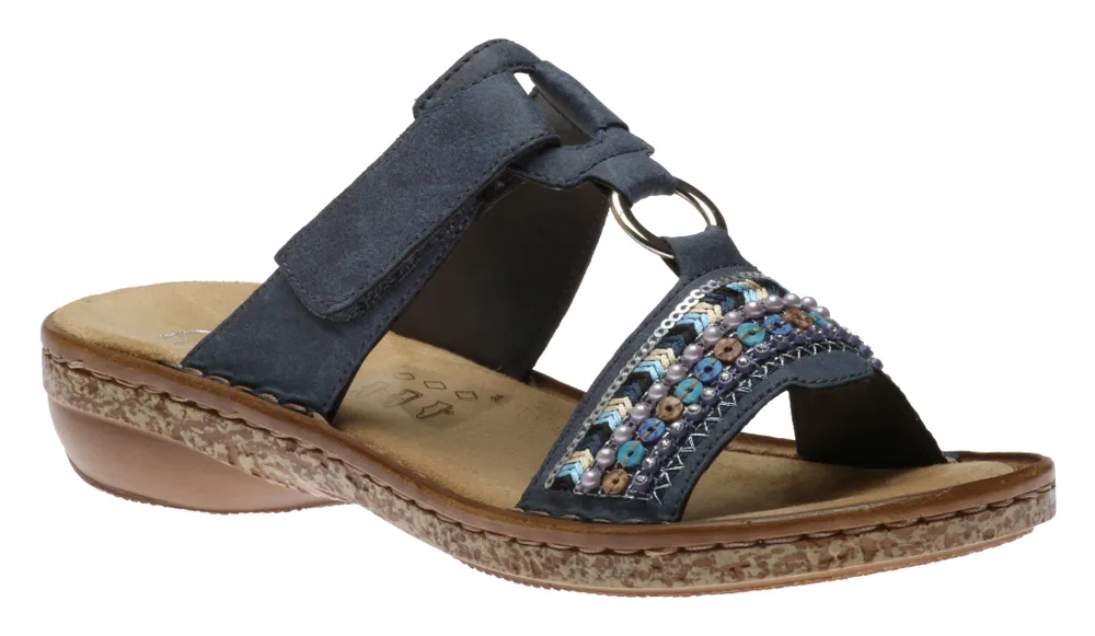 Morelia Blue Beading Slide Sandal