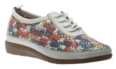 Newark White Multicolour Patchwork Wedge Sneaker