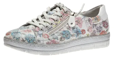 Sunset White Floral Lace-Up Sneaker