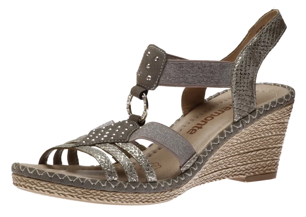 Eagle Metallic Snakeskin Print Wedge Sandal