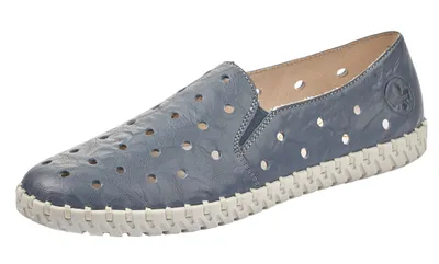 Newark Blue Perforated Leather Loafer