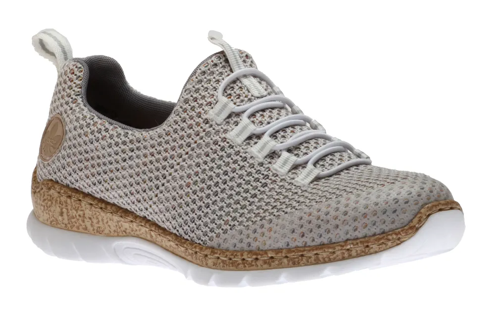 Foil Beige Multicolour Knit Slip-On Bungee Sneaker