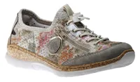 Namibia Grey Multicolour Flower Perforated Slip-On Bungee Sneaker