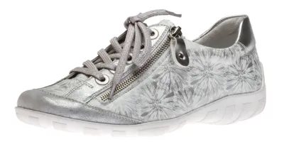 Space Silver White Lace-Up Sneaker