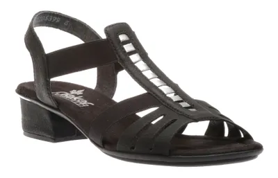 Namur Black Strappy Block Heel Sandal