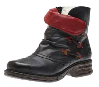 Eagle Navy Red Cuff Ankle Boot