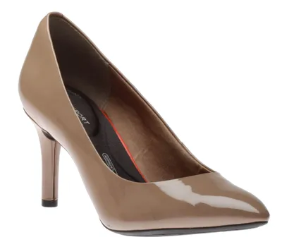 Total Motion 75mm Warm Taupe Patent Pointed Toe Heel