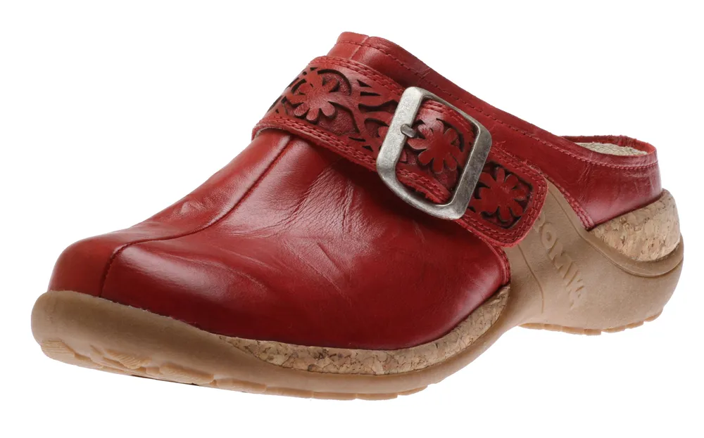 Milla 122 Hibiscus Red Leather Clog