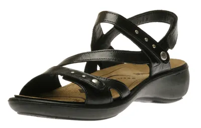 Ibiza 70 Black Leather Asymmetrical Sandal