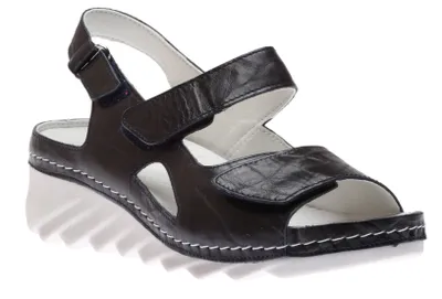 Salem 09 Ocean Blue Leather Wedge Sandal