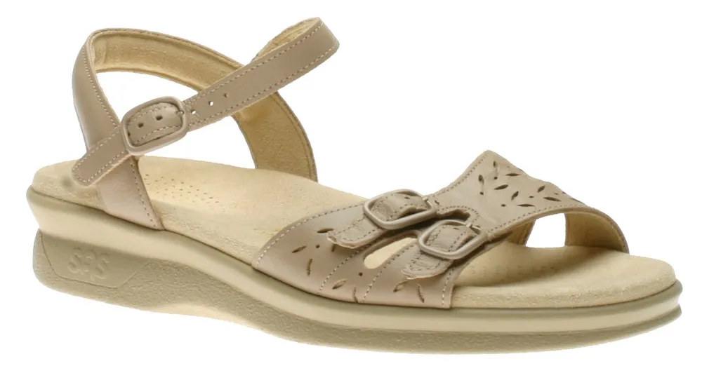 Duo Natural Beige Leather Strap Sandal