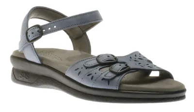 Duo Denim Leather Strap Sandal