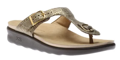 Sanibel Olive Gold Thong Sandal