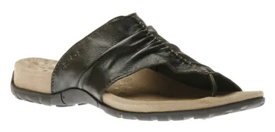 Gift Black Leather Thong Sandal