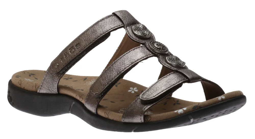 Prize 3 Pewter Leather Slide Sandal