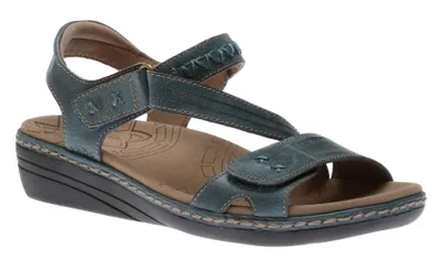 Zenith Teal Blue Leather Adjustable Z-Strap Walking Sandal